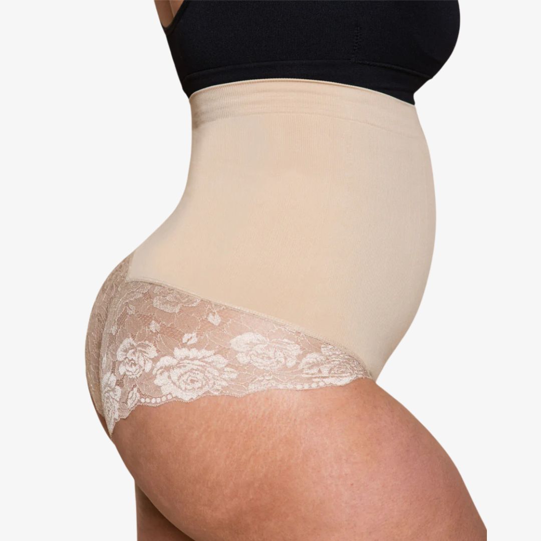 High-waisted Shaper Lace Panty - Woobilly