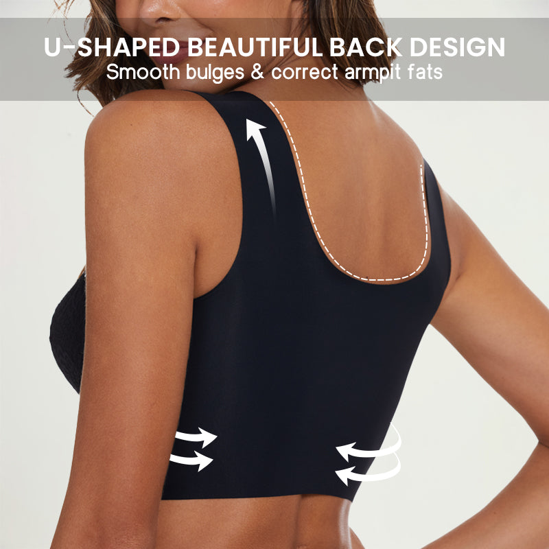 Air Ultimate Lift Stretch Seamless Lace Push Up Bra-BLACK+NAVY