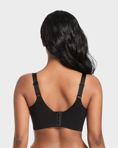 Back Smoothing Push-Up Plunge Bra - Black