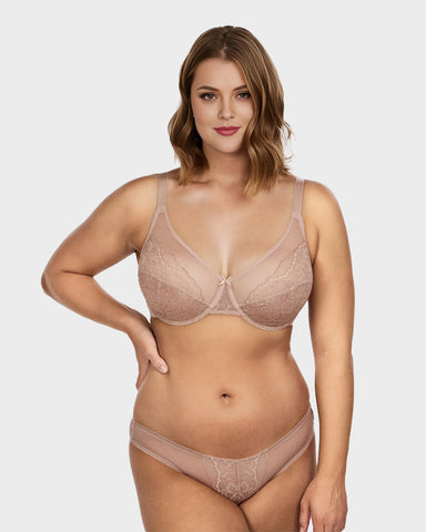 Woobilly® Full Coverage Lace Minimizer Bra - Petal