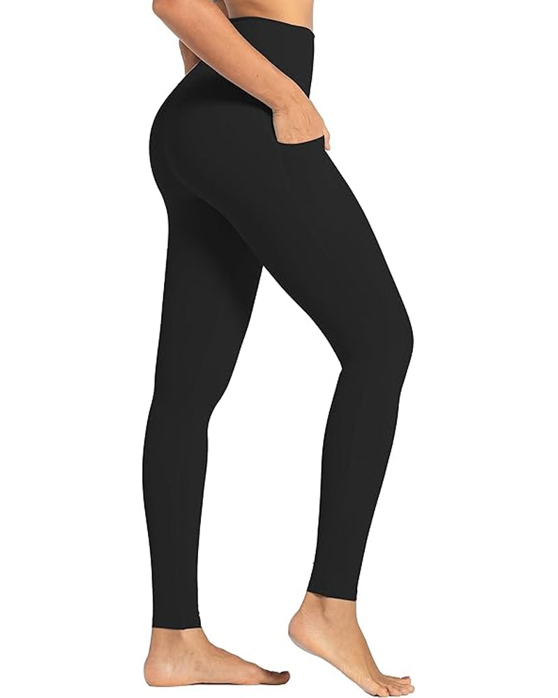 Woobilly High Waisted Butt Lifting Tummy Control Side Pocket Shaping Leggings (Buy 1 Get 1 Free)