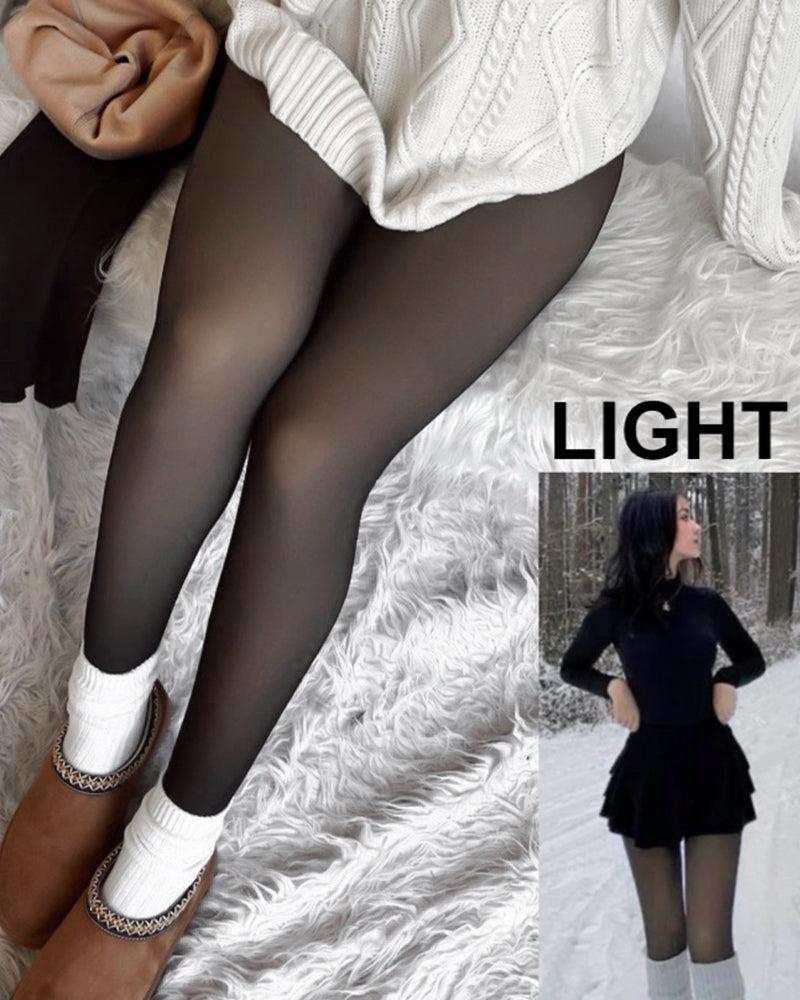 Translucent Fleece Lined Tights For Women