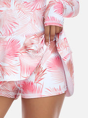 Woobilly®One-Piece Long Sleeve UPF50+ Ruffle Skirt Swim Suit