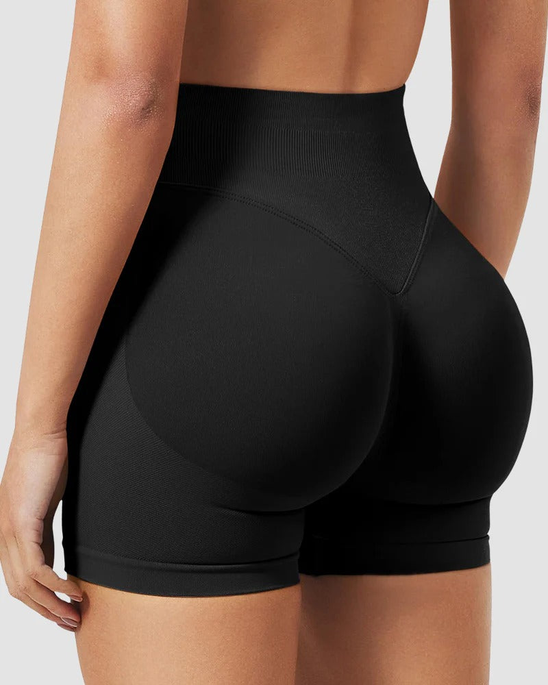 Stretchy Hip Lift Tummy Tuck Rear V Yoga Shorts