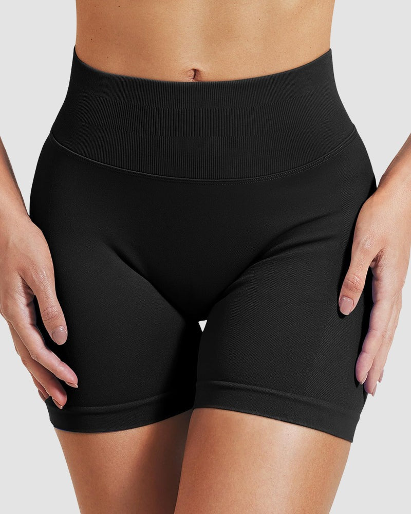 Stretchy Hip Lift Tummy Tuck Rear V Yoga Shorts