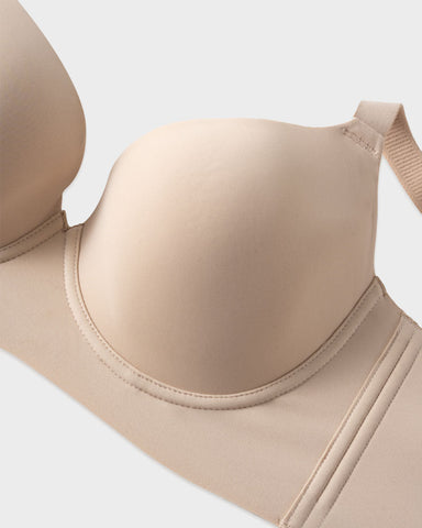 Back Smoothing Push-Up Plunge Bra - Skin