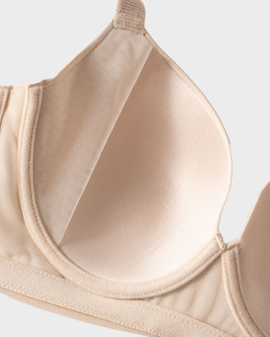 Back Smoothing Push-Up Plunge Bra - Skin