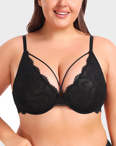 Woobilly® Non-Padded Lace Strappy Push-Up Bra