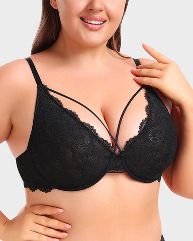 Woobilly® Non-Padded Lace Strappy Push-Up Bra