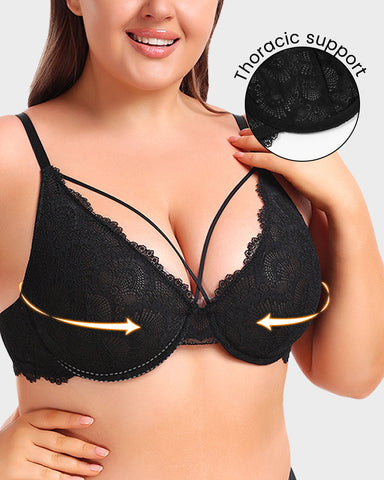 Woobilly® Non-Padded Lace Strappy Push-Up Bra