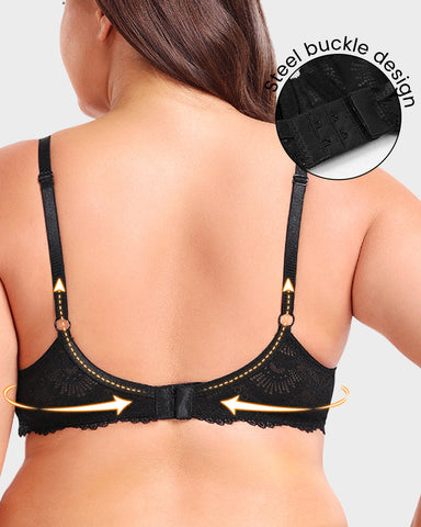 Woobilly® Non-Padded Lace Strappy Push-Up Bra