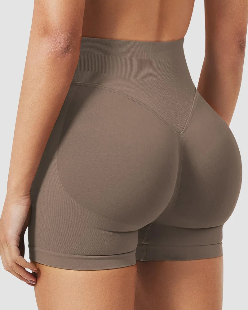 Stretchy Hip Lift Tummy Tuck Rear V Yoga Shorts