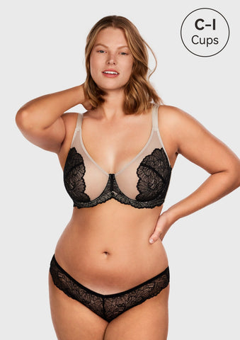 Woobilly® Blossom Black Unlined Lace Bra