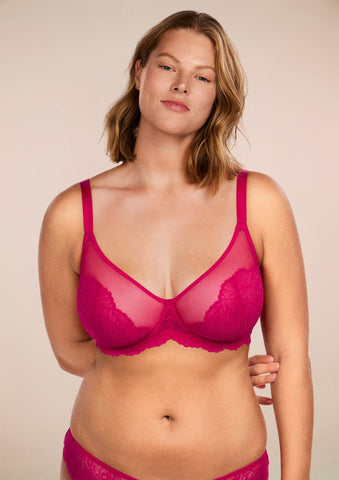 Woobilly® Blossom Pink Unlined Lace Bra