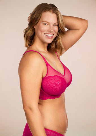 Woobilly® Blossom Pink Unlined Lace Bra