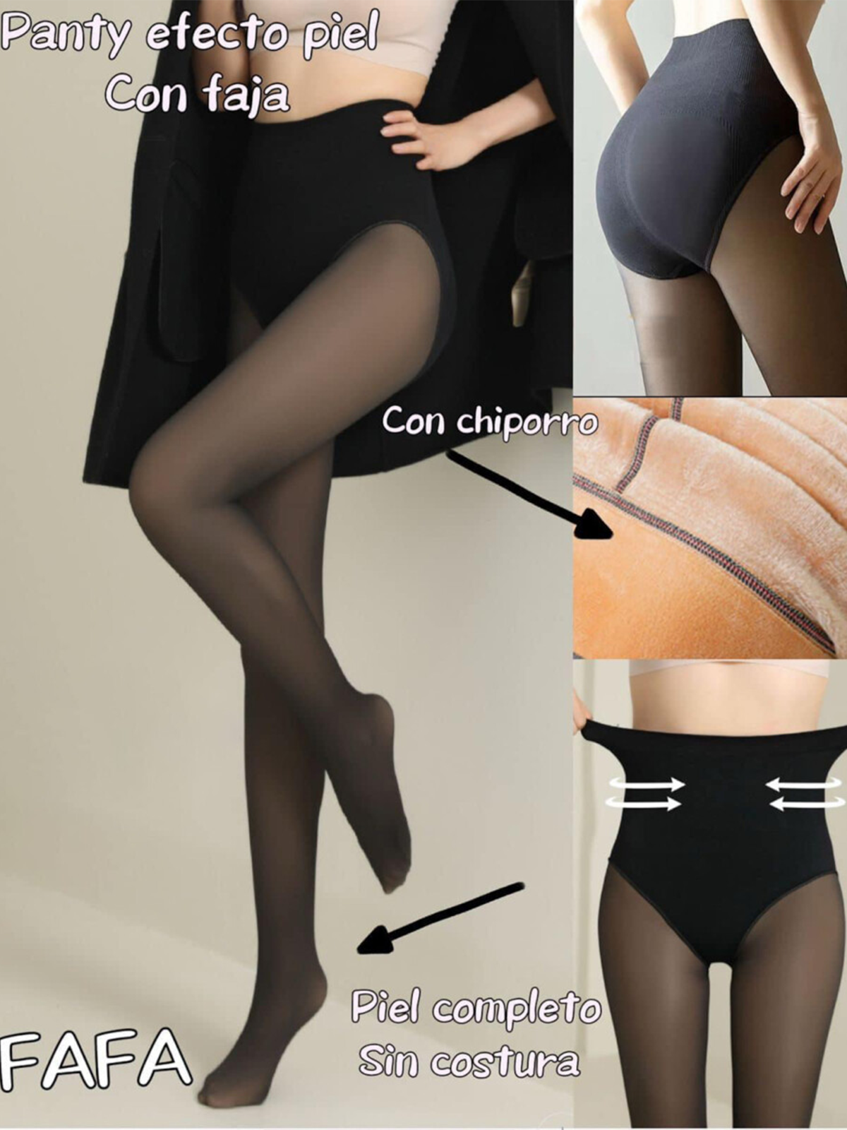 High Wasit Sculpting Fleece Lined Tights