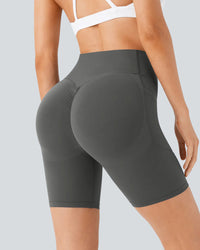 High Waisted Butt Lifting Tummy Control Side Pocket Shaping Training Shorts