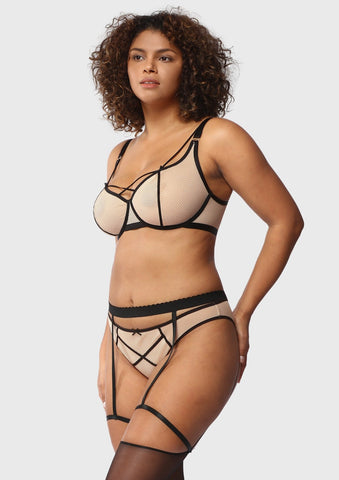 Woobilly® Punk Chic Strappy Unlined Balconette Bra