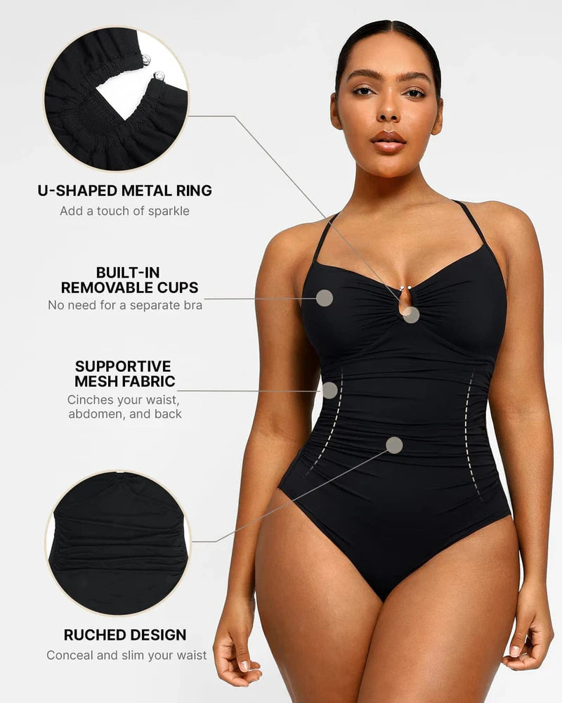 Smart Sculpt U-Ring Cut Out Shaping Swimsuit