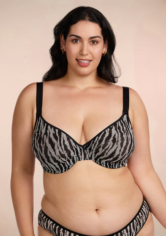 Woobilly® Zebra Wild Unlined Underwire Mesh Bra