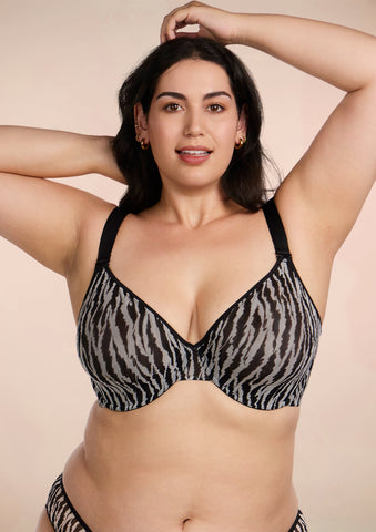 Woobilly® Zebra Wild Unlined Underwire Mesh Bra