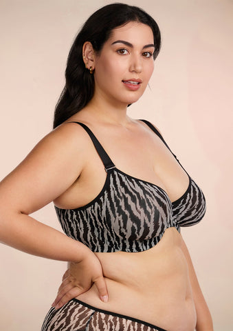 Woobilly® Zebra Wild Unlined Underwire Mesh Bra