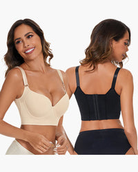 Back Smoothing Push-Up Bra for Women 3 pcs Black