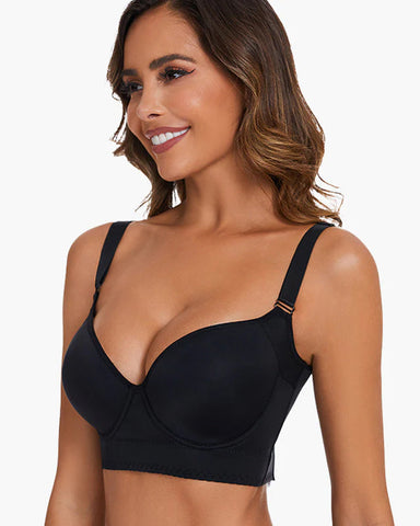 Push-Up Back Smoothing Bra-Brown