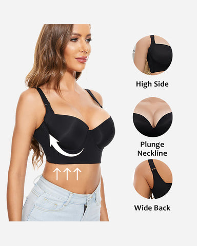 Push-Up Back Smoothing Bra-Brown