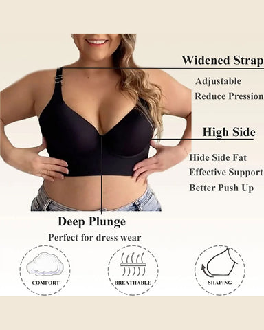 Push-Up Back Smoothing Bra-Brown