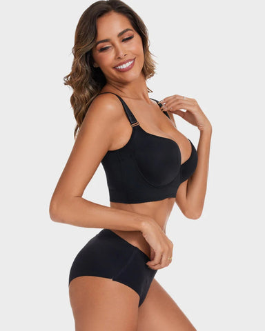 Push-Up Back Smoothing Bra-Brown