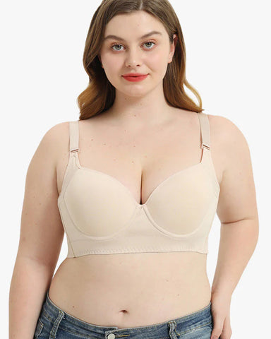 Push-Up Back Smoothing Bra-Brown