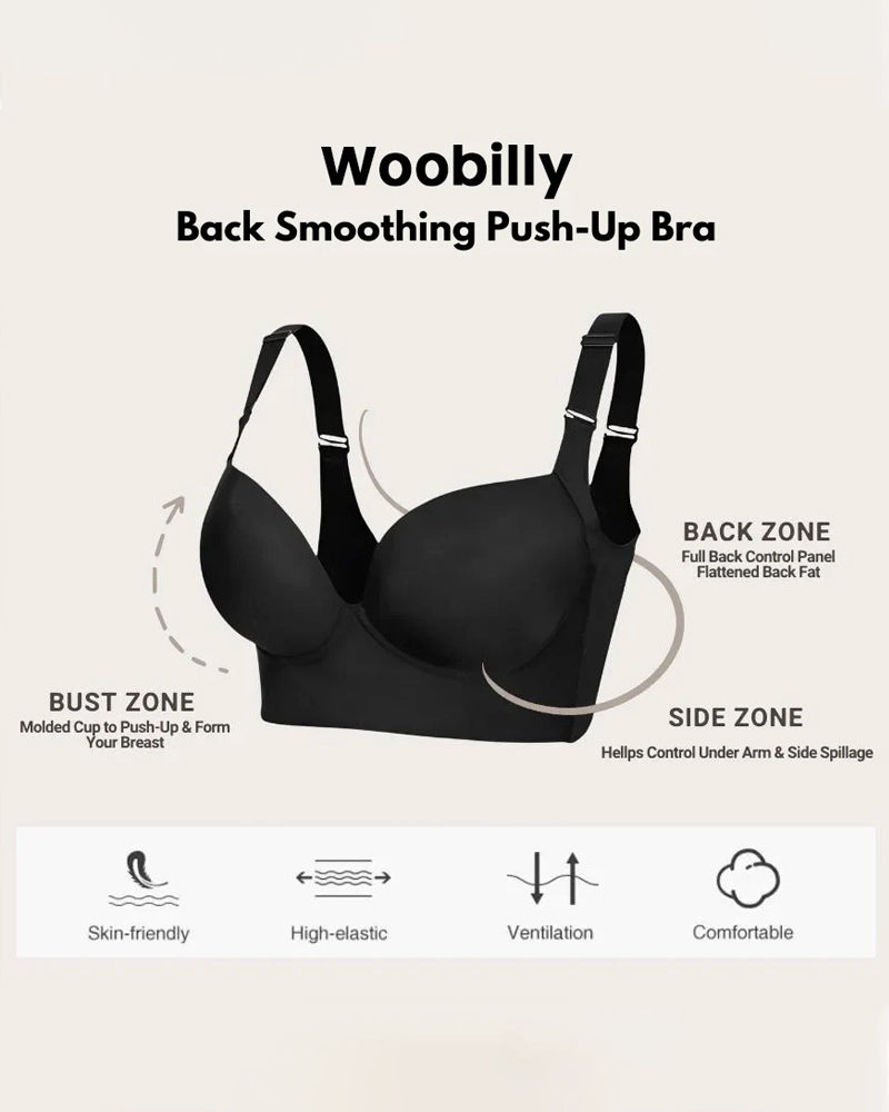 Back Smoothing Push-Up Bra For Women 3Pcs Beige+Beige+Black