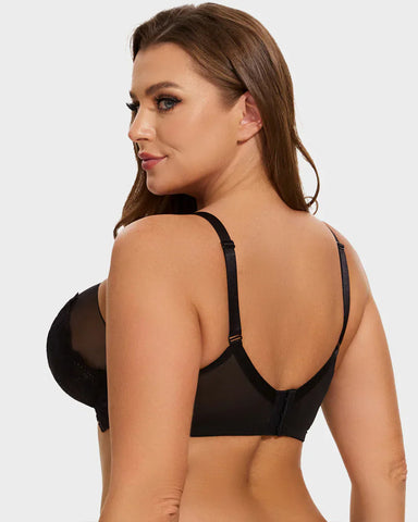 Full Coverage Lace Minimizer Bra - Mermaid Black+Black(2 PACK)