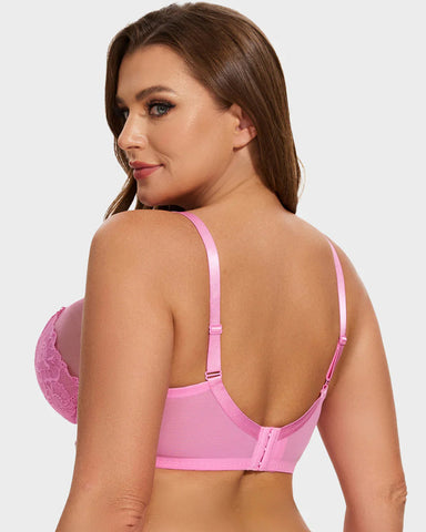 Full Coverage Lace Minimizer Bra - Mermaid Black+Black(2 PACK)
