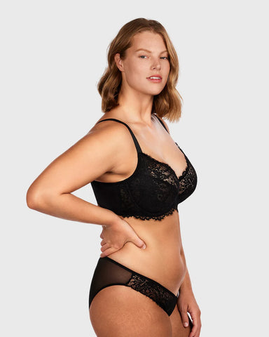 Woobilly® Black Sunflower Underwire Lace Bra