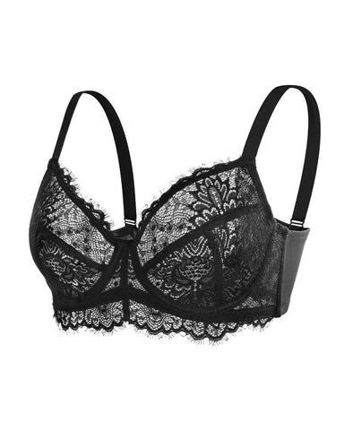 Woobilly® Black Sunflower Underwire Lace Bra