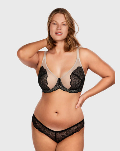 Woobilly® Blossom Black Unlined Lace Bra