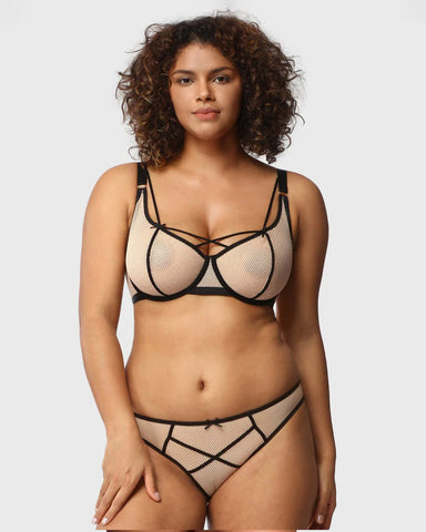 Woobilly® Punk Chic Strappy Unlined Balconette Bra