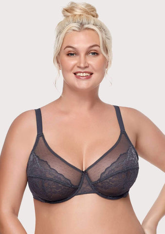 SheCurve®Full Coverage Lace Minimizer Bra - Petal