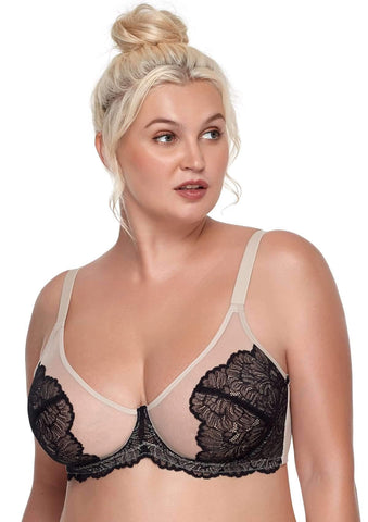 Woobilly® Blossom Black Unlined Lace Bra