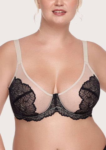 Woobilly® Blossom Black Unlined Lace Bra