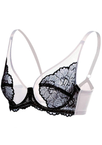 Woobilly® Blossom Black Unlined Lace Bra