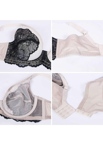 Woobilly® Blossom Black Unlined Lace Bra
