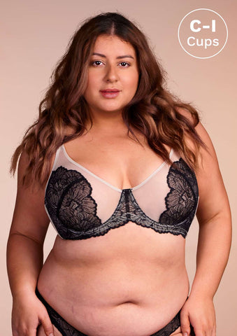 Woobilly® Blossom Black Unlined Lace Bra