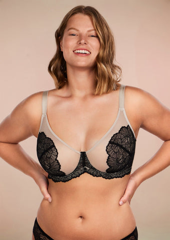 Woobilly® Blossom Black Unlined Lace Bra