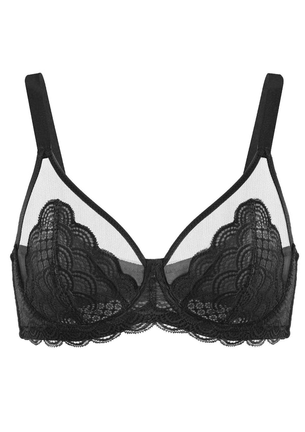 Woobilly®Full Coverage Lace Minimizer Bra - Mermaid Black+Black(2 PACK)