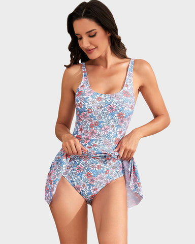 Woobilly® Floral Print Tummy Control Swimdress