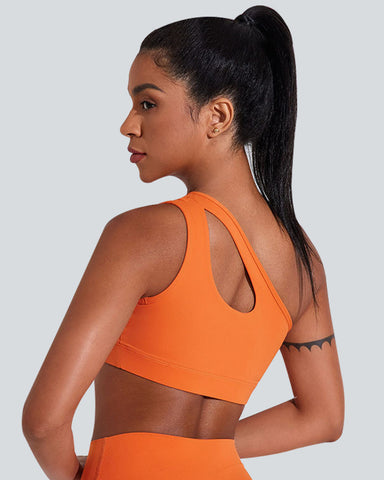 Low Support One Shoulder Backless Yoga Sports Bra