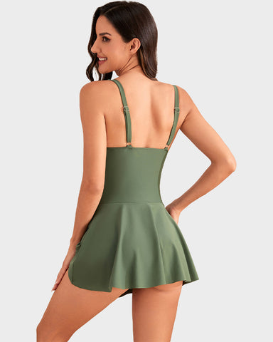 Woobilly® Floral Print Tummy Control Swimdress